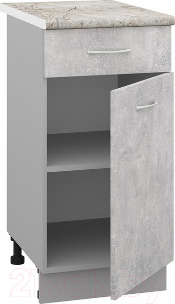 Изображение товара Шкаф-стол кухонный Кортекс-мебель Корнелия Лира НШ40р1ш (ателье светлый/марсель)