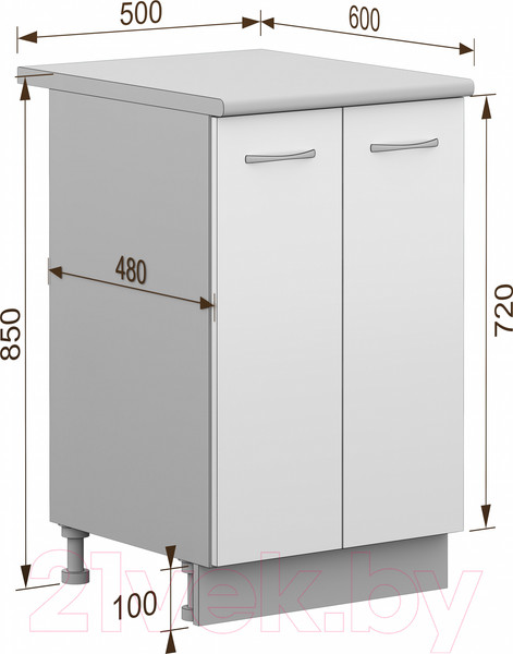 Изображение товара Шкаф-стол кухонный Кортекс-мебель Корнелия Лира НШ50р (антрацит/мадрид)