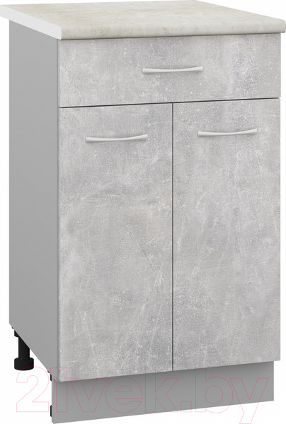 Изображение товара Шкаф-стол кухонный Кортекс-мебель Корнелия Лира НШ50р1ш (ателье светлый/королевский опал)