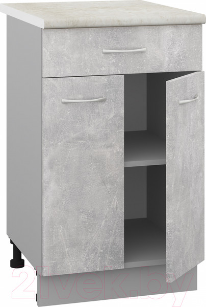 Изображение товара Шкаф-стол кухонный Кортекс-мебель Корнелия Лира НШ50р1ш (ателье светлый/королевский опал)