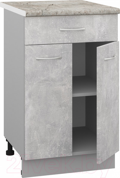 Изображение товара Шкаф-стол кухонный Кортекс-мебель Корнелия Лира НШ50р1ш (ателье светлый/марсель)