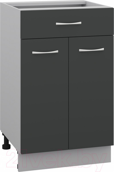 Изображение товара Шкаф-стол кухонный Кортекс-мебель Корнелия Лира НШ50р1ш без столешницы (антрацит)