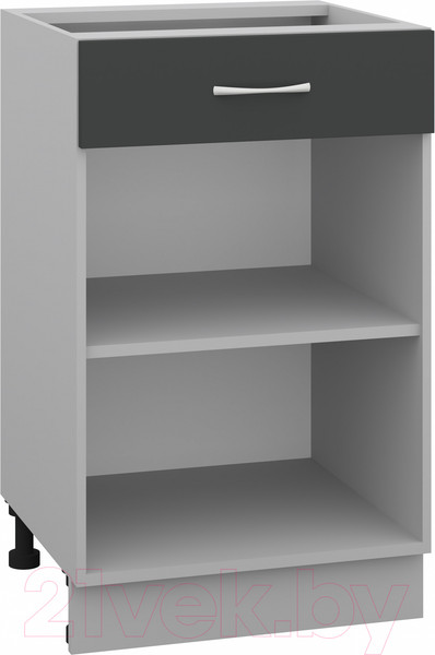 Изображение товара Шкаф-стол кухонный Кортекс-мебель Корнелия Лира НШ50р1ш без столешницы (антрацит)