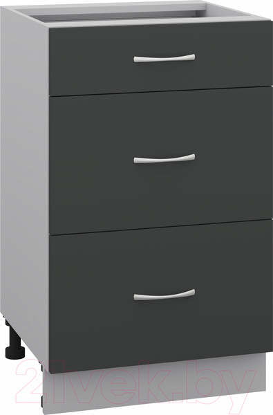 Изображение товара Шкаф-стол кухонный Кортекс-мебель Корнелия Лира НШ50р3ш без столешницы (антрацит)