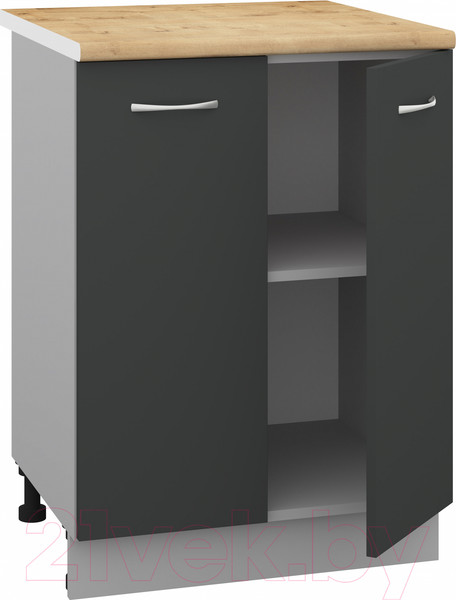 Изображение товара Шкаф-стол кухонный Кортекс-мебель Корнелия Лира НШ60р (антрацит/дуб бунратти)