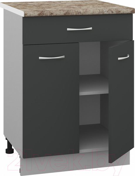 Изображение товара Шкаф-стол кухонный Кортекс-мебель Корнелия Лира НШ60р1ш (антрацит/мадрид)
