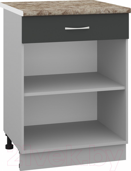 Изображение товара Шкаф-стол кухонный Кортекс-мебель Корнелия Лира НШ60р1ш (антрацит/мадрид)