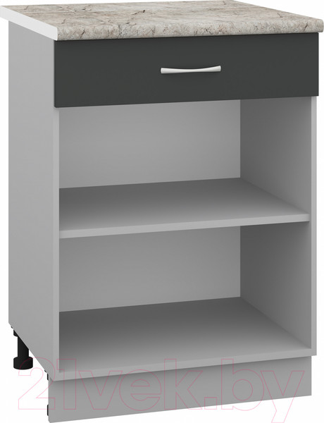 Изображение товара Шкаф-стол кухонный Кортекс-мебель Корнелия Лира НШ60р1ш (антрацит/марсель)