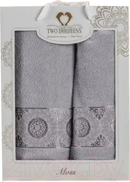 Изображение товара Набор полотенец Two Dolphins Moss / 11808 (2шт, в коробке, светло-серый)