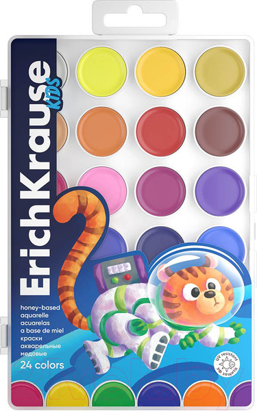 Изображение товара Акварельные краски Erich Krause Kids Space Animals / 61362 (24цв)