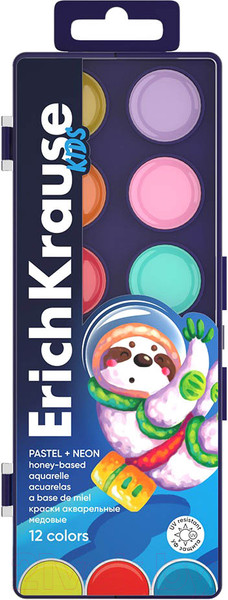 Изображение товара Акварельные краски Erich Krause Kids Space Animals / 61364 (12цв)
