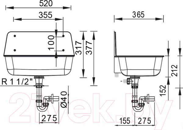 Изображение товара Раковина для дачи Styron STY-355-K (белый)
