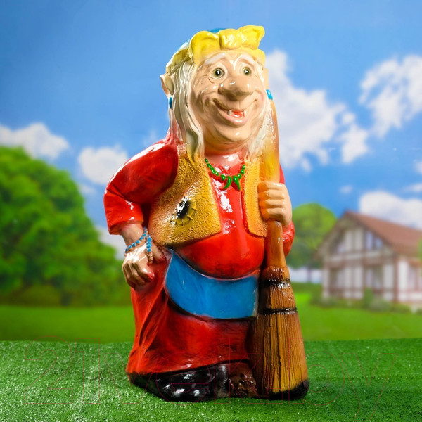 Изображение товара Фигурка для сада Хорошие сувениры Бабка Ежка стоя / 1063574