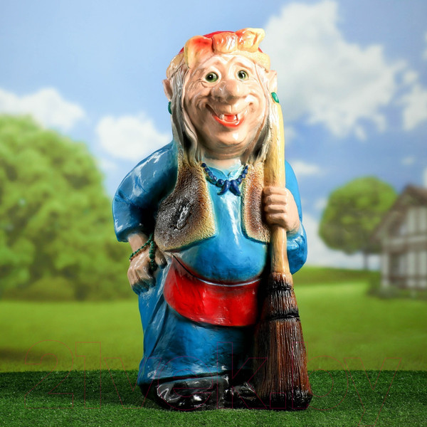 Изображение товара Фигурка для сада Хорошие сувениры Бабка Ежка стоя / 1063574