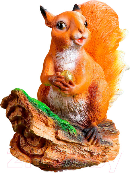 Изображение товара Фигурка для сада Хорошие сувениры Белочка с орешком на пне / 1090065