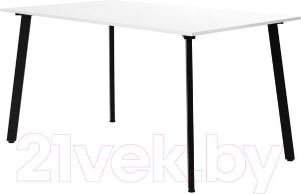 Изображение товара Обеденный стол Millwood Шанхай Л18 130x80 (белый/металл черный)