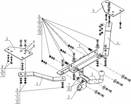 Изображение товара Фаркоп Avtos VL 04 (для Volvo S40/V50 2004-2012)