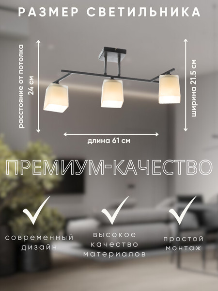 Изображение товара Люстра Aitin-Pro НПБ 02-3x60-101 / N5956/3 (черный/хром)