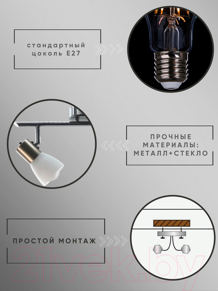 Изображение товара Спот Aitin-Pro НПБ 02-3х60-102 / S5186/3 (хром/титан)