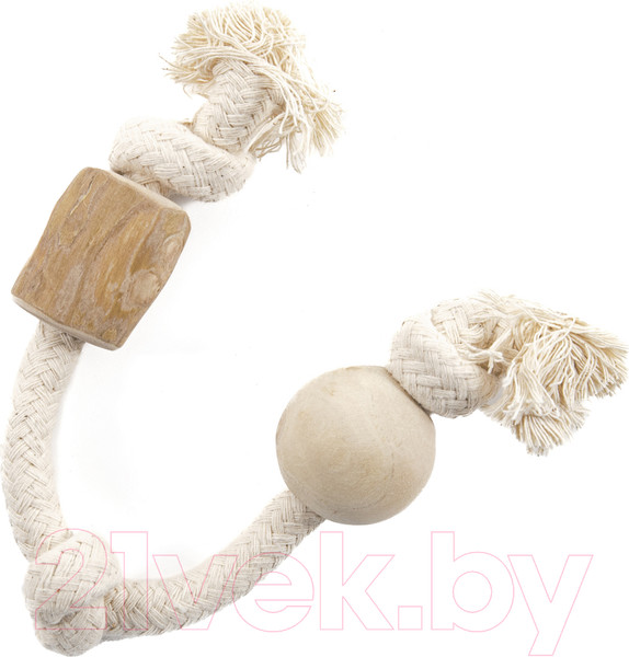 Изображение товара Игрушка для собак Coffee Wood Канат с кофейным бочонком и шариком / KNOTTUG/CW-S