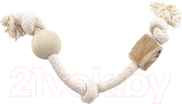 Изображение товара Игрушка для собак Coffee Wood Канат с кофейным бочонком и шариком / KNOTTUG/CW-S
