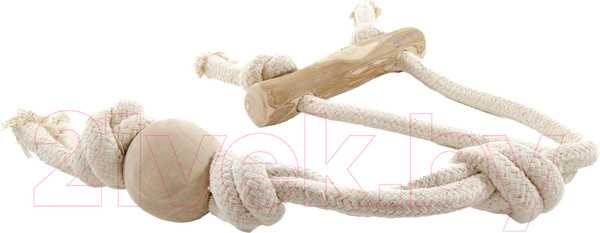 Изображение товара Игрушка для собак Coffee Wood Канатный грейфер с кофейной палочкой и шариком / ROPETUG/CW