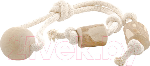 Изображение товара Игрушка для собак Coffee Wood Канатный грейфер с кофейными бочонками и шариком / TWINTUG/CW