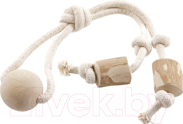 Изображение товара Игрушка для собак Coffee Wood Канатный грейфер с кофейными бочонками и шариком / TWINTUG/CW