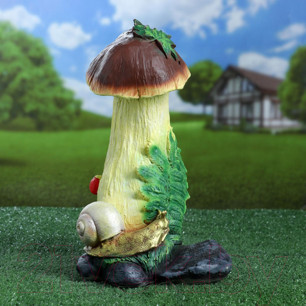 Изображение товара Фигурка для сада Хорошие сувениры Гриб с ягодой и улиткой / 1360684