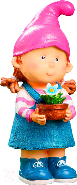 Изображение товара Фигурка для сада Хорошие сувениры Девочка-гном с цветочком / 4793721
