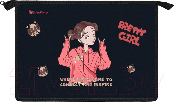 Изображение товара Папка для тетрадей Schoolformat Аниме девочка / ПТКМА4-АД (черный)