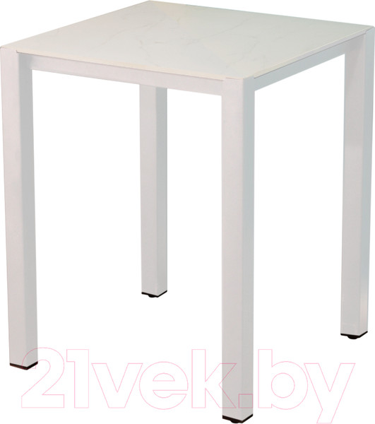 Изображение товара Стол садовый Millwood Сеул керамогранит 60x60x75 (мрамор канцоне/металл белый)
