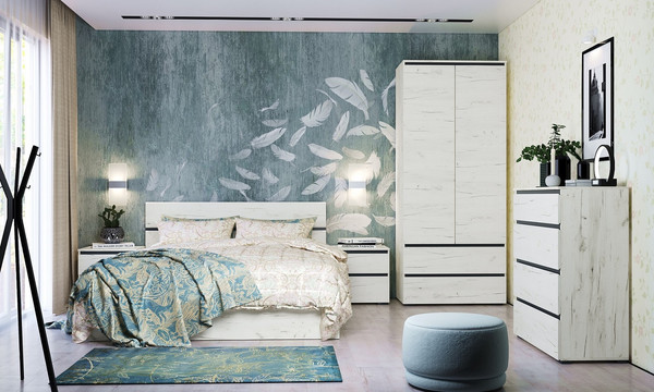 Изображение товара Прикроватная тумба Памир Гретта (крафт белый/антрацит)