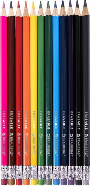 Изображение товара Набор цветных карандашей Brauberg Стираемые / 181932