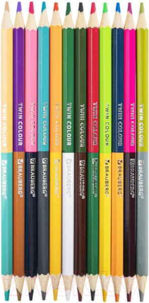 Изображение товара Набор цветных карандашей Brauberg Двусторонние / 181874