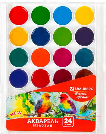 Изображение товара Акварельные краски Brauberg Магия цвета / 192365 (24цв)