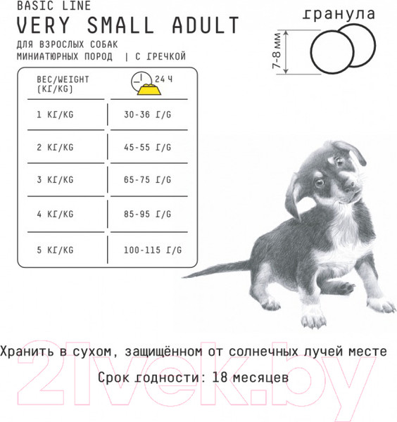 Изображение товара Сухой корм для собак AJO Very Small Adult для миниат. пород с гречкой, индейка и ягненок (8кг)