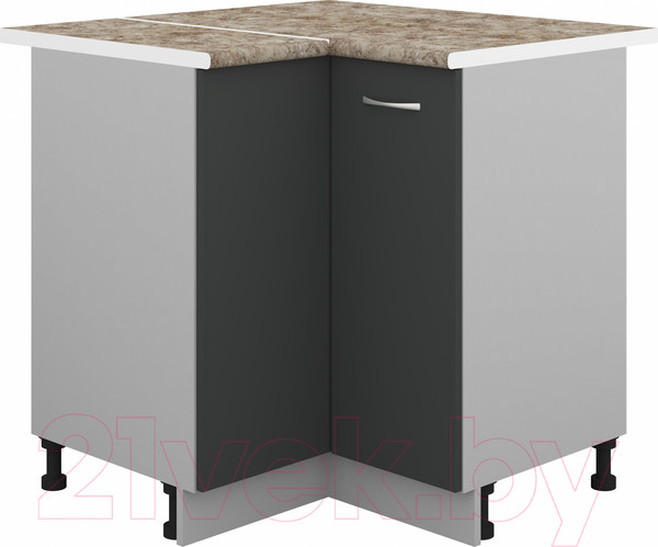 Изображение товара Шкаф-стол кухонный Кортекс-мебель Корнелия Лира НШУ угловой (антрацит/мадрид)