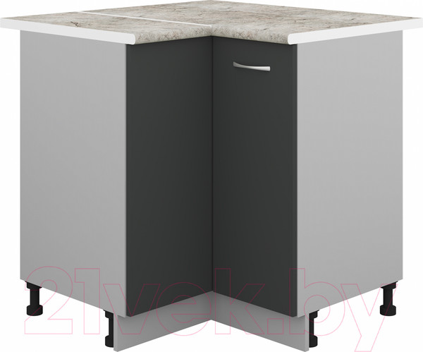 Изображение товара Шкаф-стол кухонный Кортекс-мебель Корнелия Лира НШУ угловой (антрацит/марсель)