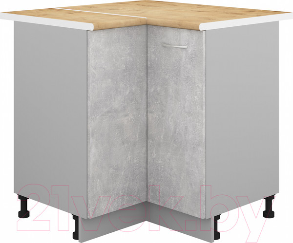 Изображение товара Шкаф-стол кухонный Кортекс-мебель Корнелия Лира НШУ угловой (ателье светлый/дуб бунратти)