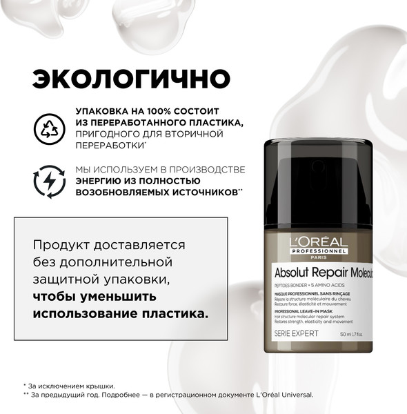 Изображение товара Маска для волос L'Oreal Professionnel Absolut Repair Molecular (50мл)