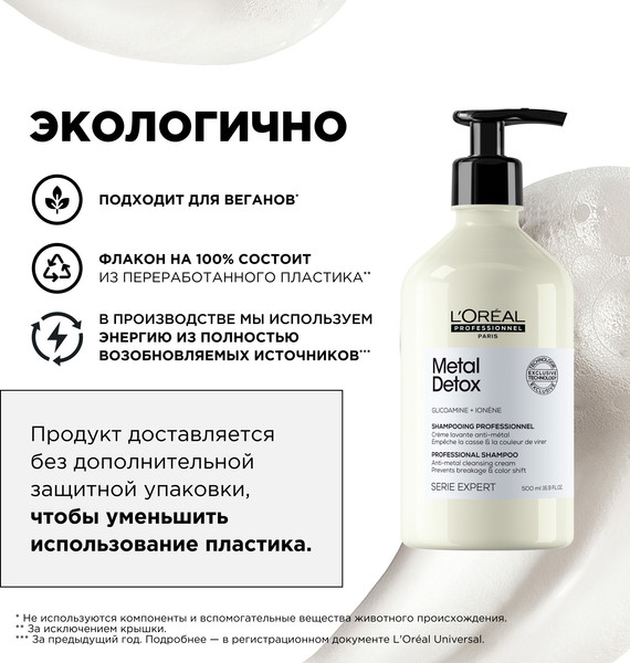 Изображение товара Шампунь для волос L'Oreal Professionnel Serie Expert Мetal Detox (500мл)