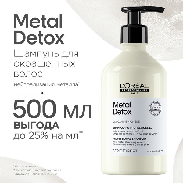 Изображение товара Шампунь для волос L'Oreal Professionnel Serie Expert Мetal Detox (500мл)
