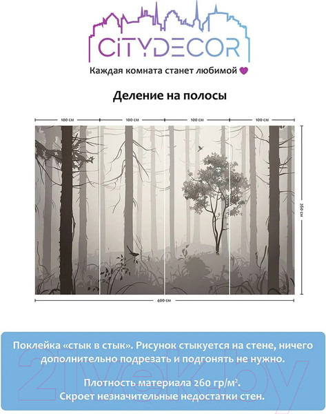 Изображение товара Фотообои листовые Citydecor Dark Side 35 (400x260см)