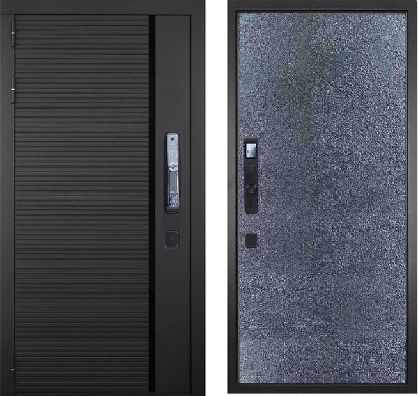 Изображение товара Входная дверь ГРАНИТ Пиано Смарт 77-1 бетон темный (96x207, правая)