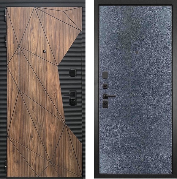 Изображение товара Входная дверь ГРАНИТ Континент 77-1 бетон темный (86x205, левая)