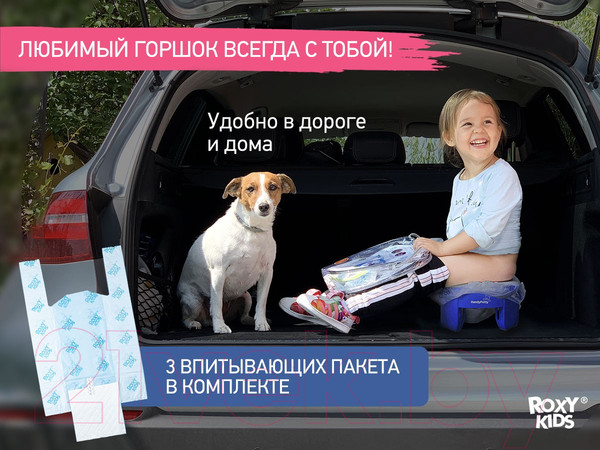 Изображение товара Дорожный горшок Roxy-Kids HandyPotty / HP-255DBG (синий/графит)