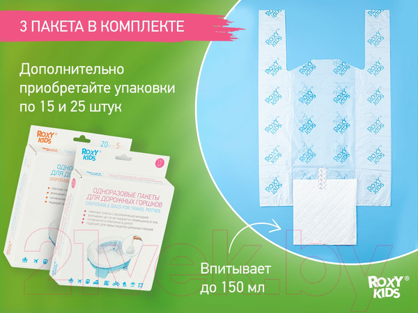 Изображение товара Дорожный горшок Roxy-Kids HandyPotty / HP-255DBG (синий/графит)