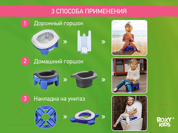 Изображение товара Дорожный горшок Roxy-Kids HandyPotty / HP-255DBG (синий/графит)