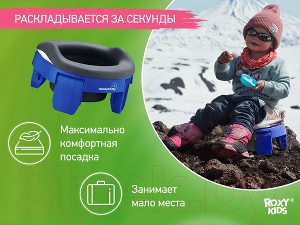 Изображение товара Дорожный горшок Roxy-Kids HandyPotty / HP-255DBG (синий/графит)